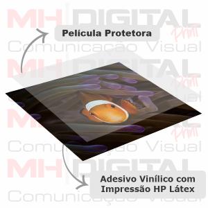 Adesivo Vinílico 08 c/ Laminação - HP Látex Vinil Monomérico Branco  4x0 Impressão HP Látex Laminação a Frio 